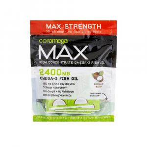 COROMEGA MAX HIGH CONCENTRATE OMEGA-3 FISH OIL SQUEEZE SHOTS - Coconut Bliss, 60