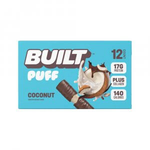 BUILT *PUFF* COLLAGEN AND WHEY PROTEIN BARS - Coconut, Box (12ct)