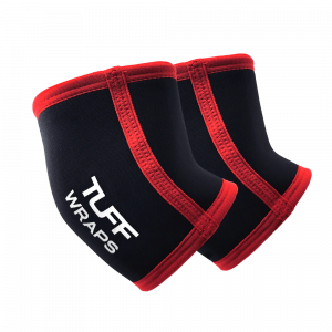 TUFF WRAPS ELBOW SLEEVES 5MM BLACK/RED MEDIUM (PAIR)
